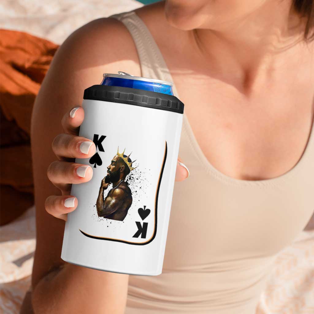 King Of Spades Black Man 4 in 1 Can Cooler Tumbler African American Men Pride - Wonder Print Shop