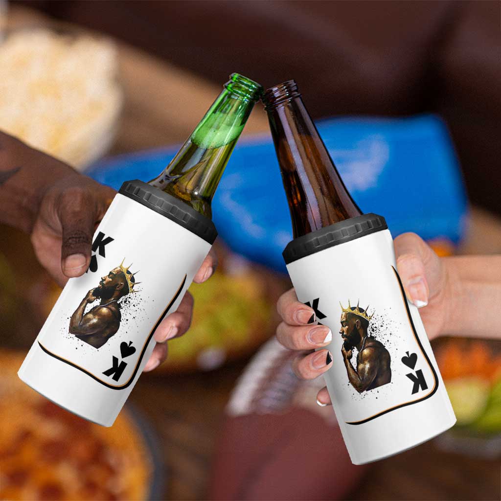 King Of Spades Black Man 4 in 1 Can Cooler Tumbler African American Men Pride - Wonder Print Shop