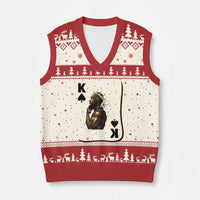King Of Spades Black Man V-Neck Knit Sweater Vest African American Men Pride - Wonder Print Shop