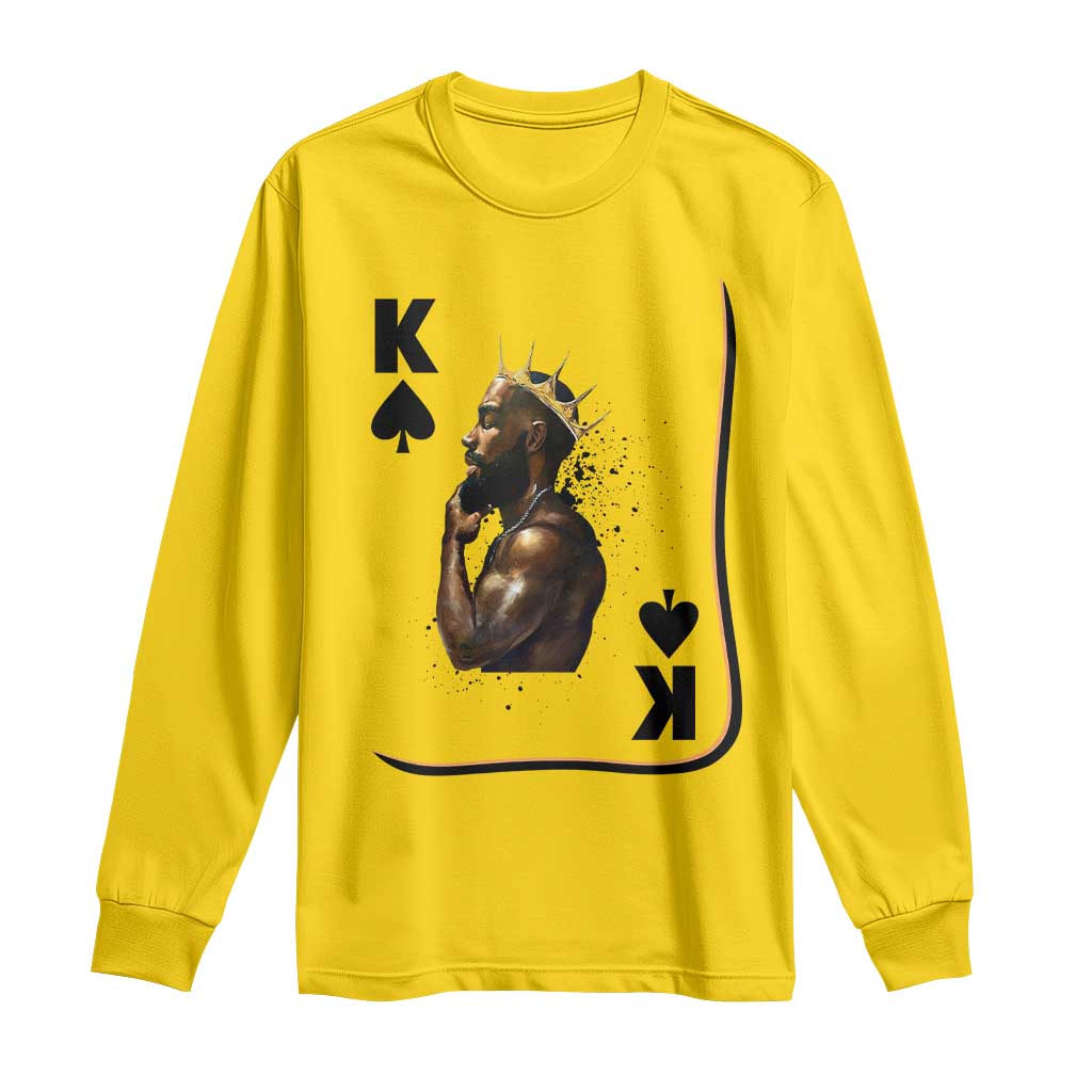 King Of Spades Black Man Long Sleeve Shirt African American Men Pride - Wonder Print Shop