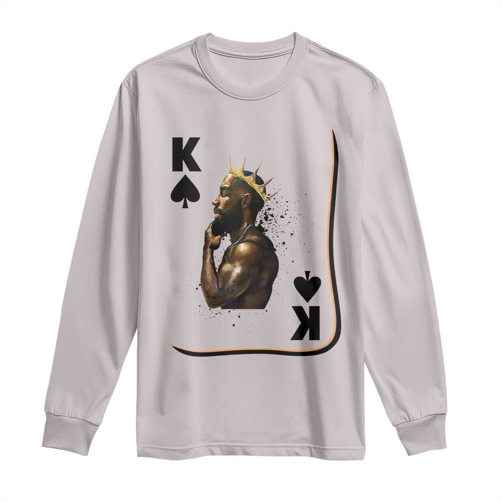 King Of Spades Black Man Long Sleeve Shirt African American Men Pride - Wonder Print Shop