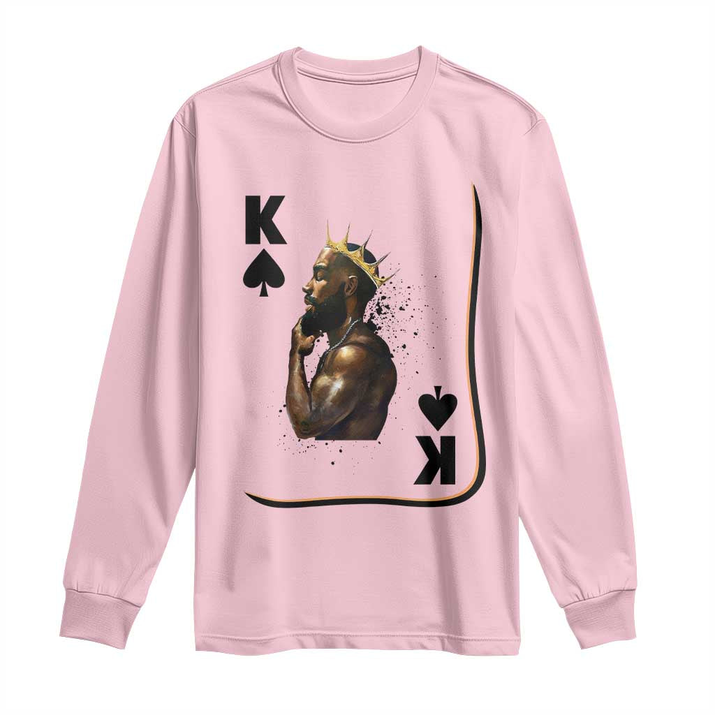 King Of Spades Black Man Long Sleeve Shirt African American Men Pride - Wonder Print Shop
