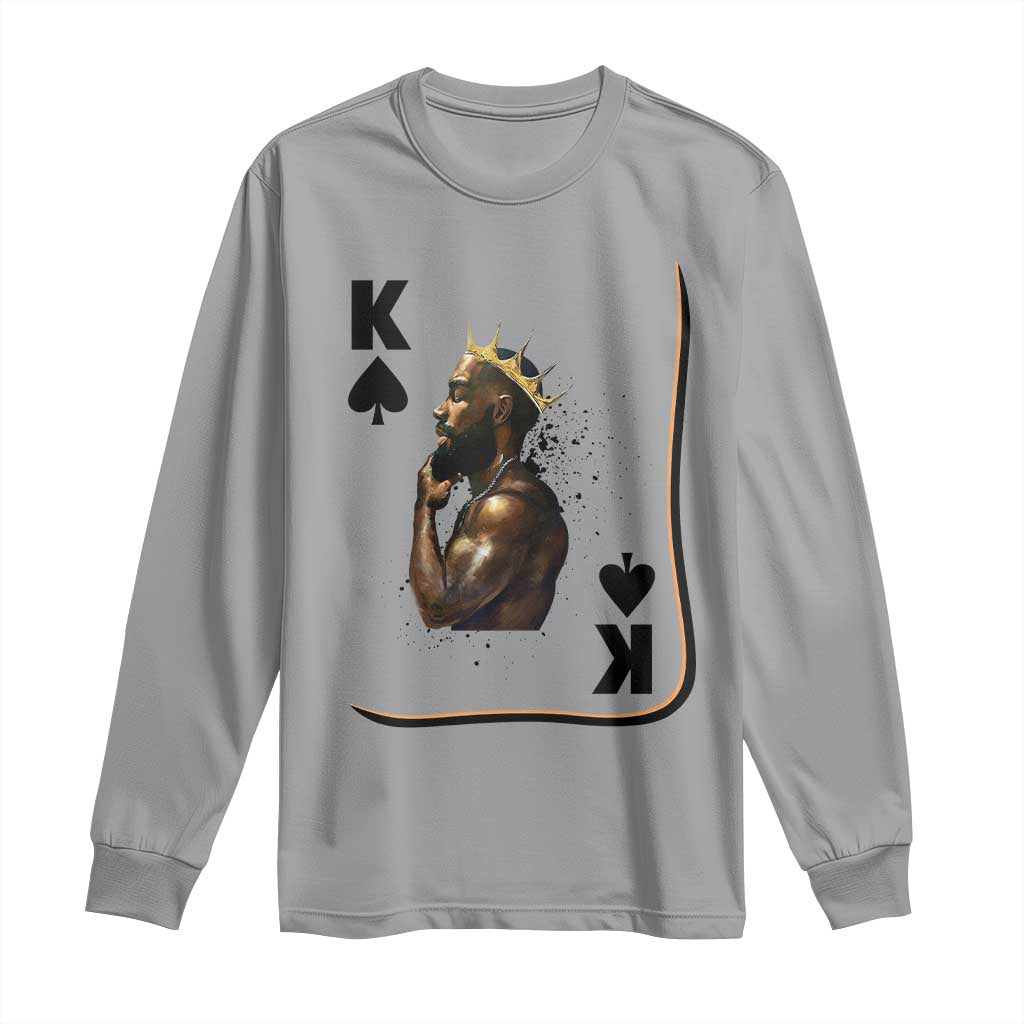 King Of Spades Black Man Long Sleeve Shirt African American Men Pride - Wonder Print Shop