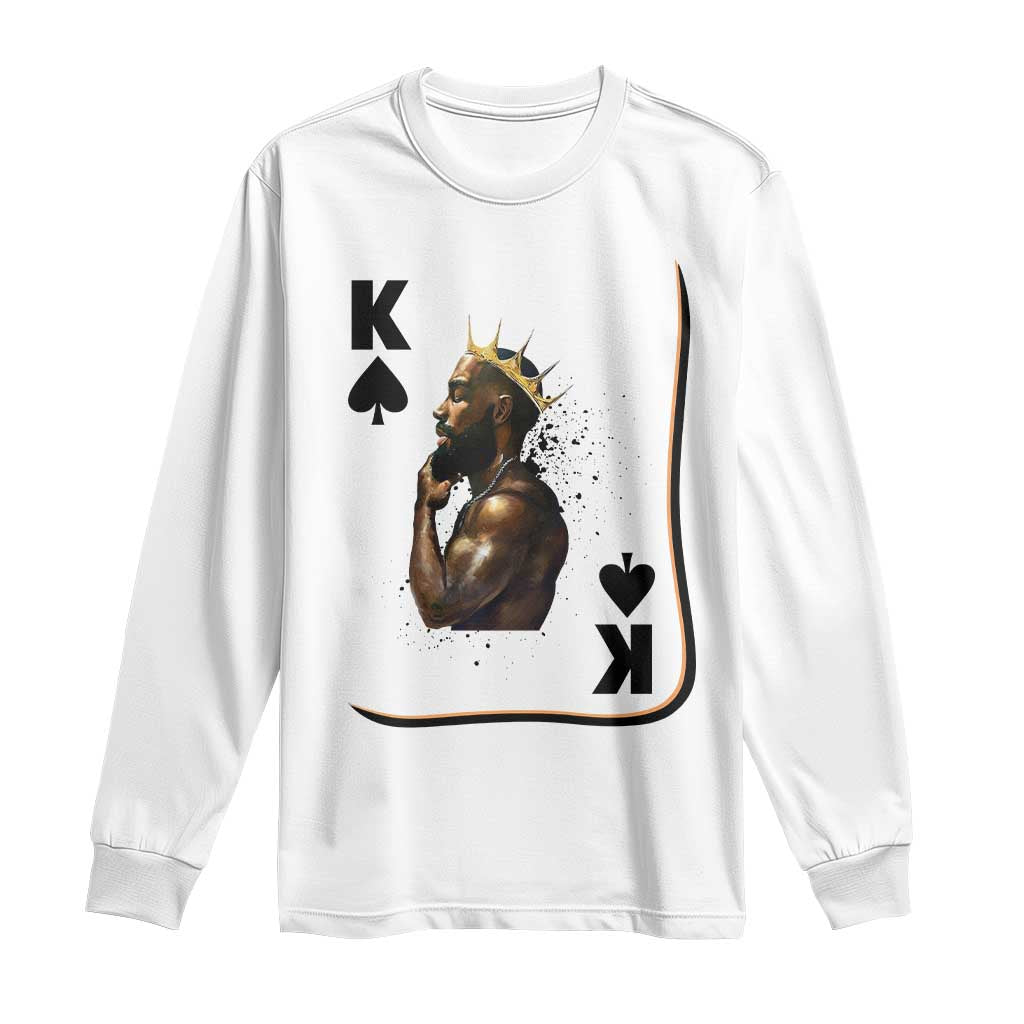 King Of Spades Black Man Long Sleeve Shirt African American Men Pride - Wonder Print Shop