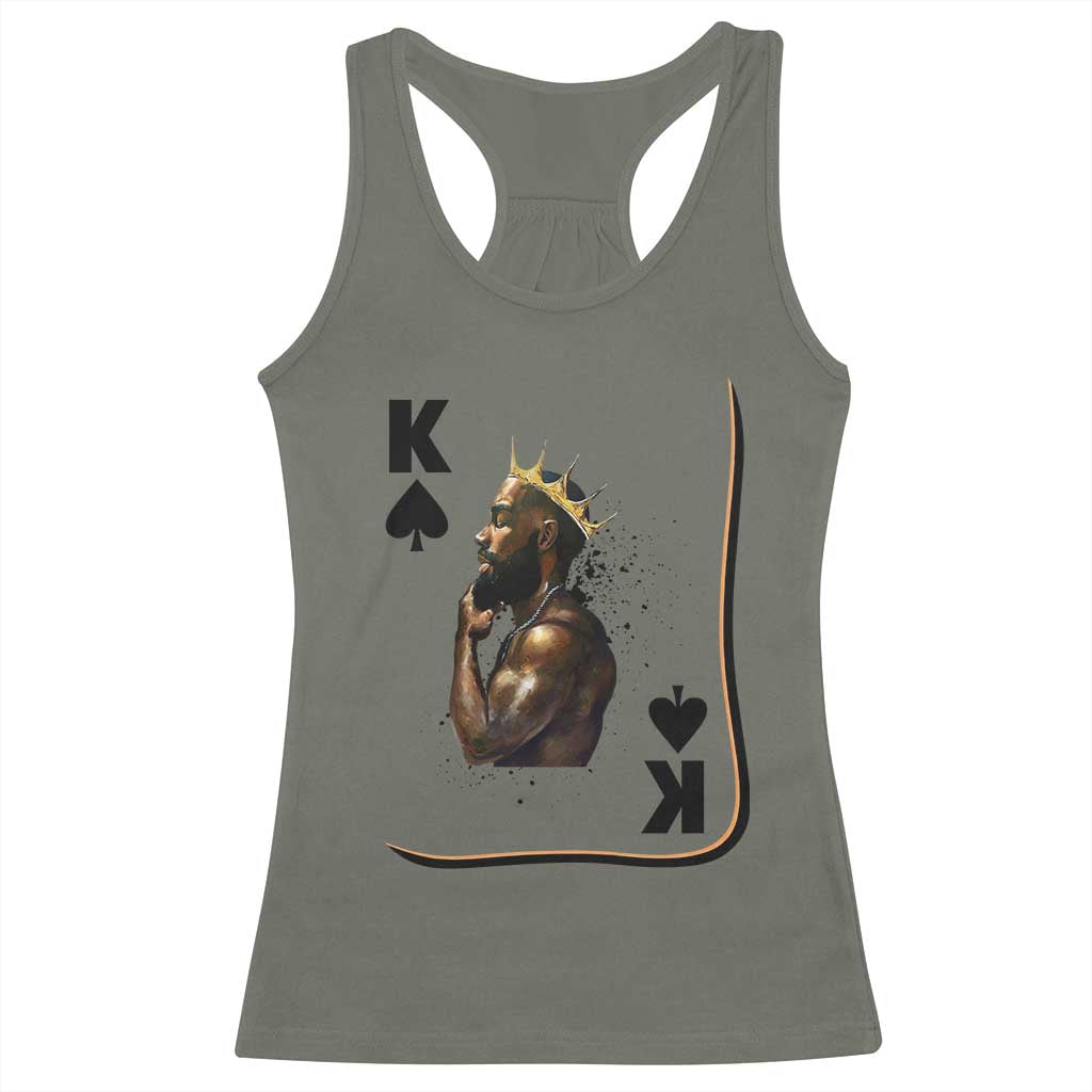 King Of Spades Black Man Racerback Tank Top African American Men Pride - Wonder Print Shop