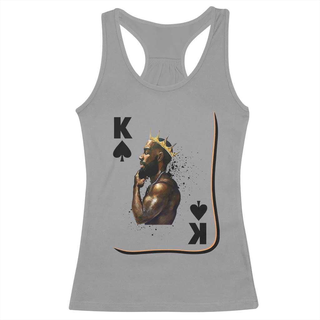King Of Spades Black Man Racerback Tank Top African American Men Pride - Wonder Print Shop