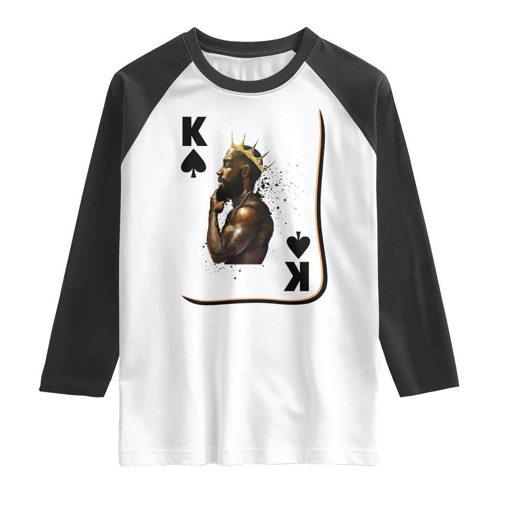King Of Spades Black Man Raglan Shirt African American Men Pride - Wonder Print Shop