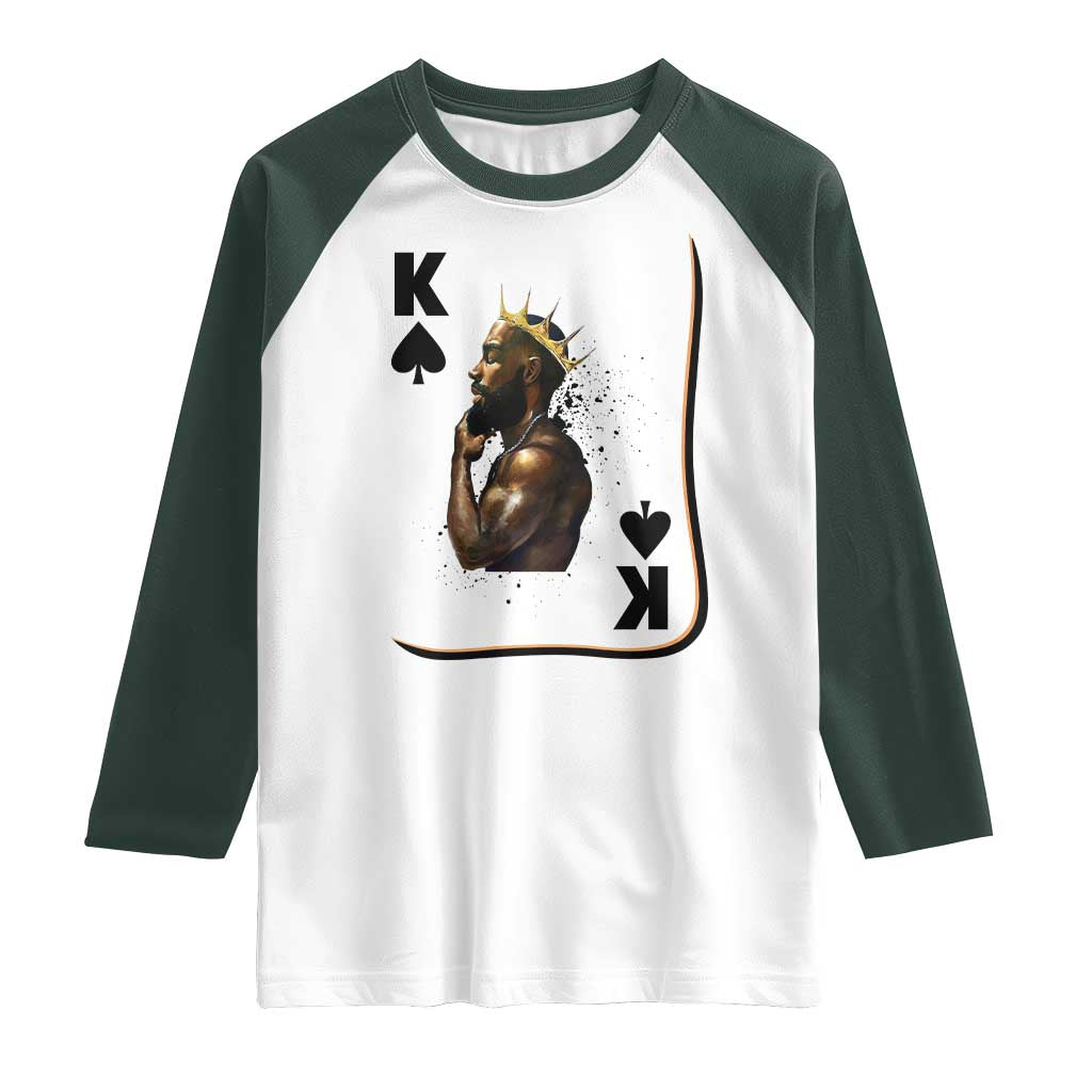 King Of Spades Black Man Raglan Shirt African American Men Pride - Wonder Print Shop