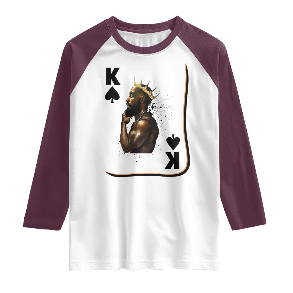 King Of Spades Black Man Raglan Shirt African American Men Pride - Wonder Print Shop