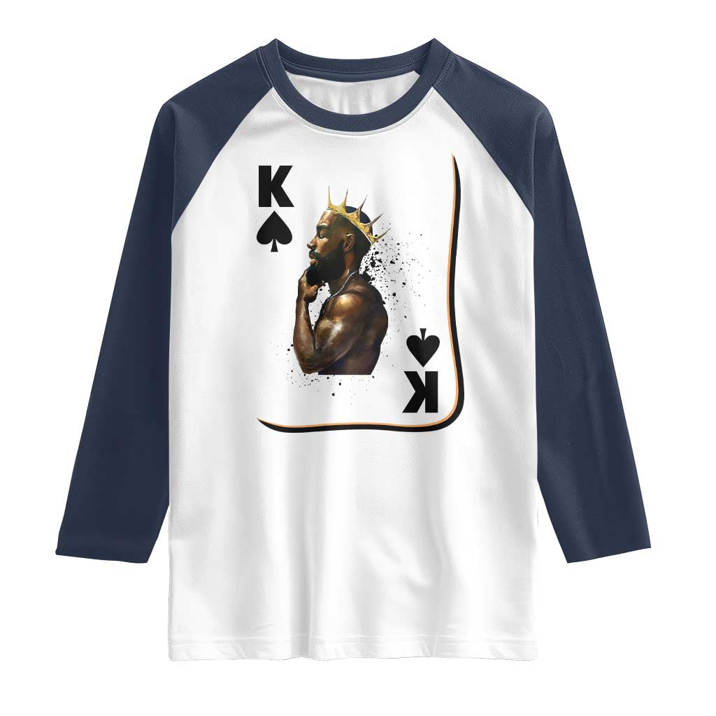King Of Spades Black Man Raglan Shirt African American Men Pride - Wonder Print Shop