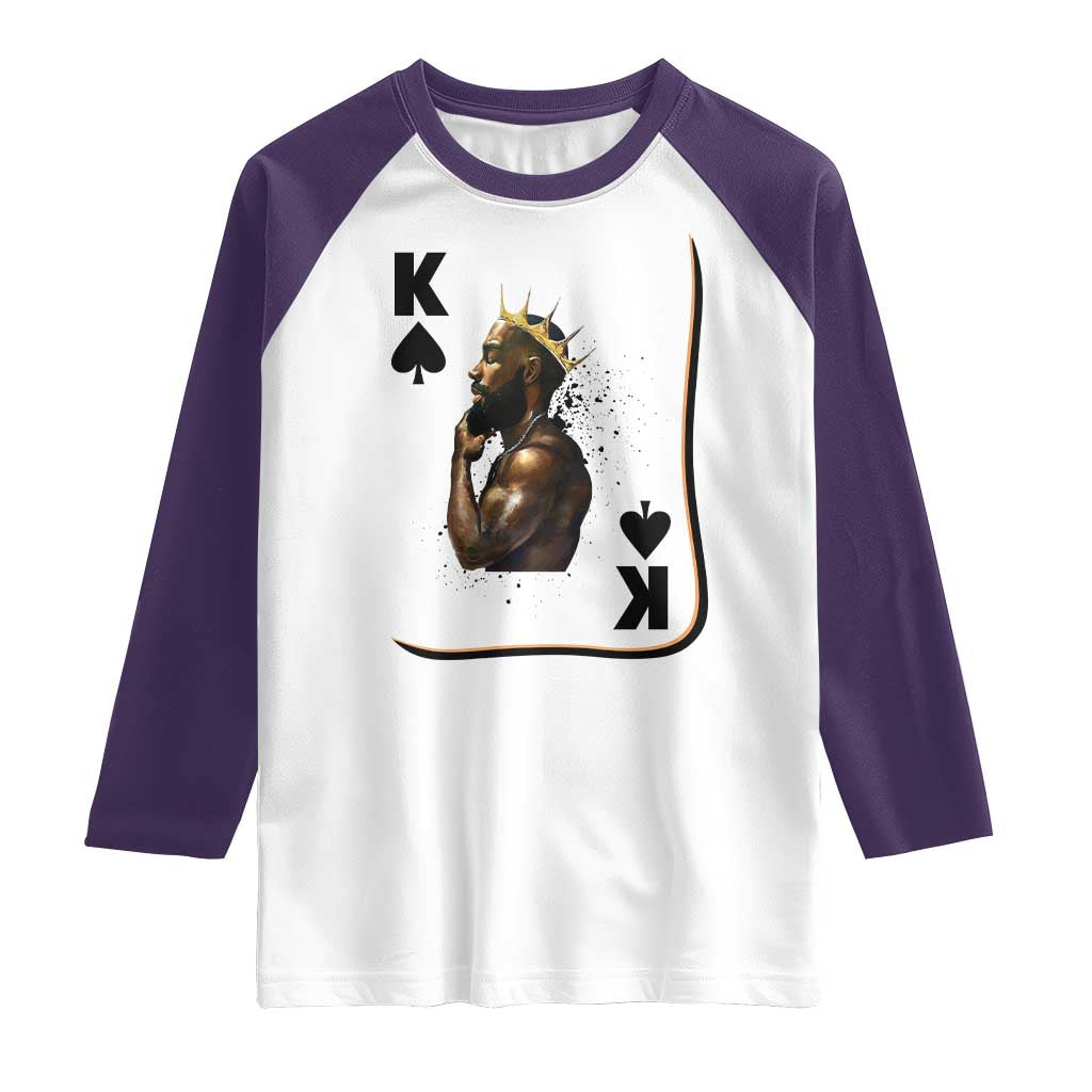 King Of Spades Black Man Raglan Shirt African American Men Pride - Wonder Print Shop