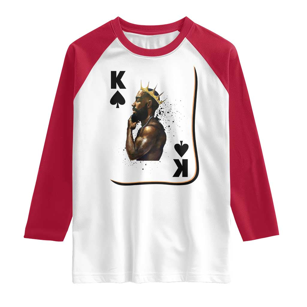 King Of Spades Black Man Raglan Shirt African American Men Pride - Wonder Print Shop