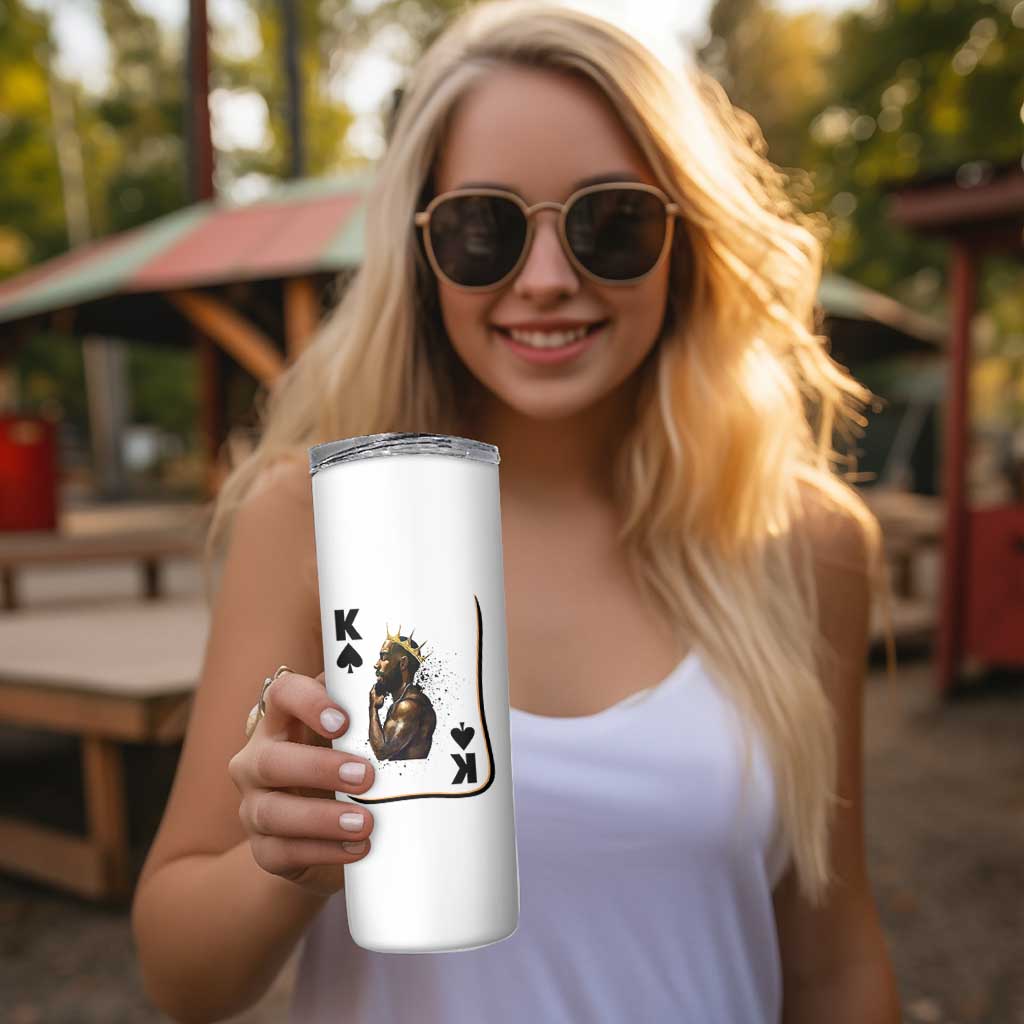 King Of Spades Black Man Skinny Tumbler African American Men Pride - Wonder Print Shop