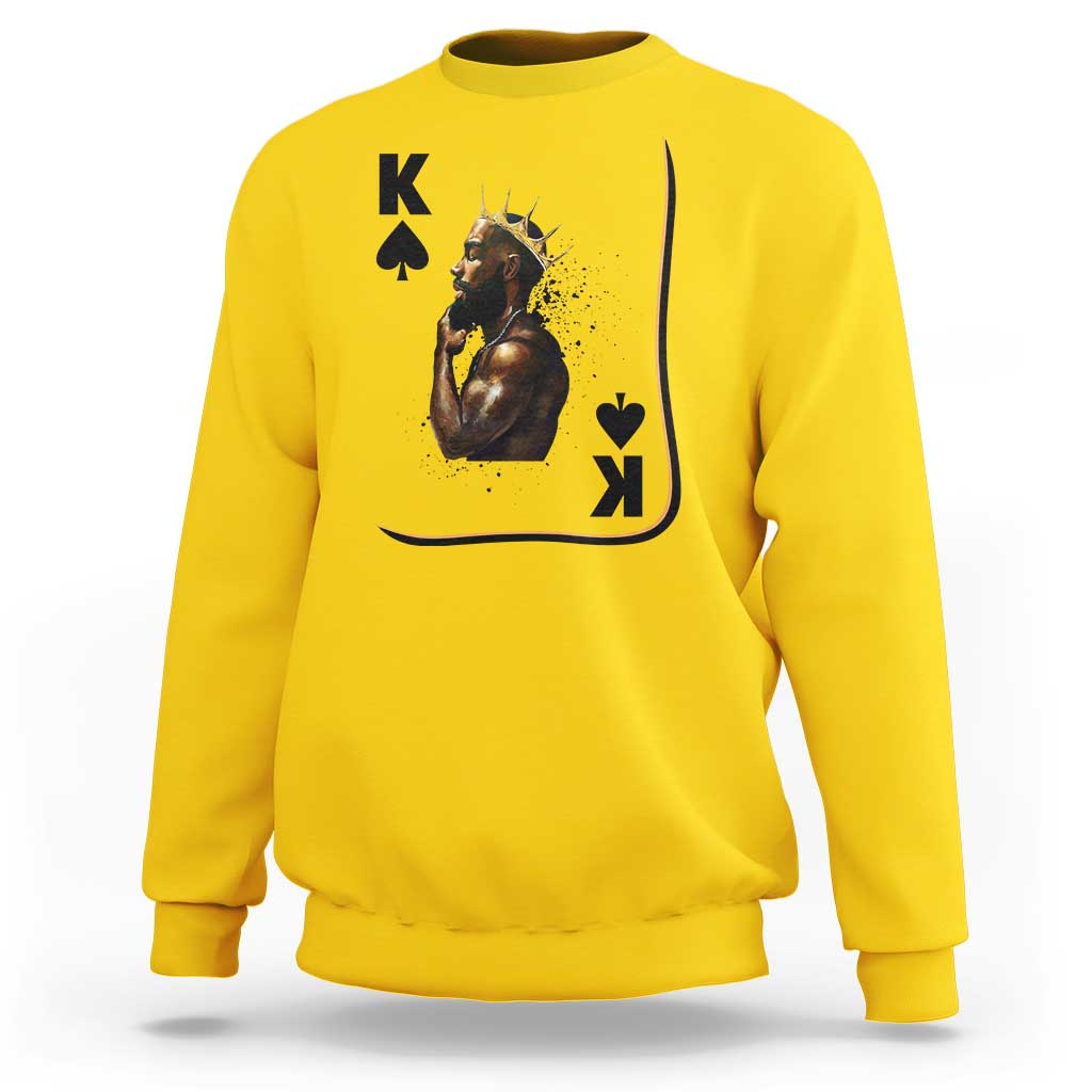 King Of Spades Black Man Sweatshirt African American Men Pride - Wonder Print Shop