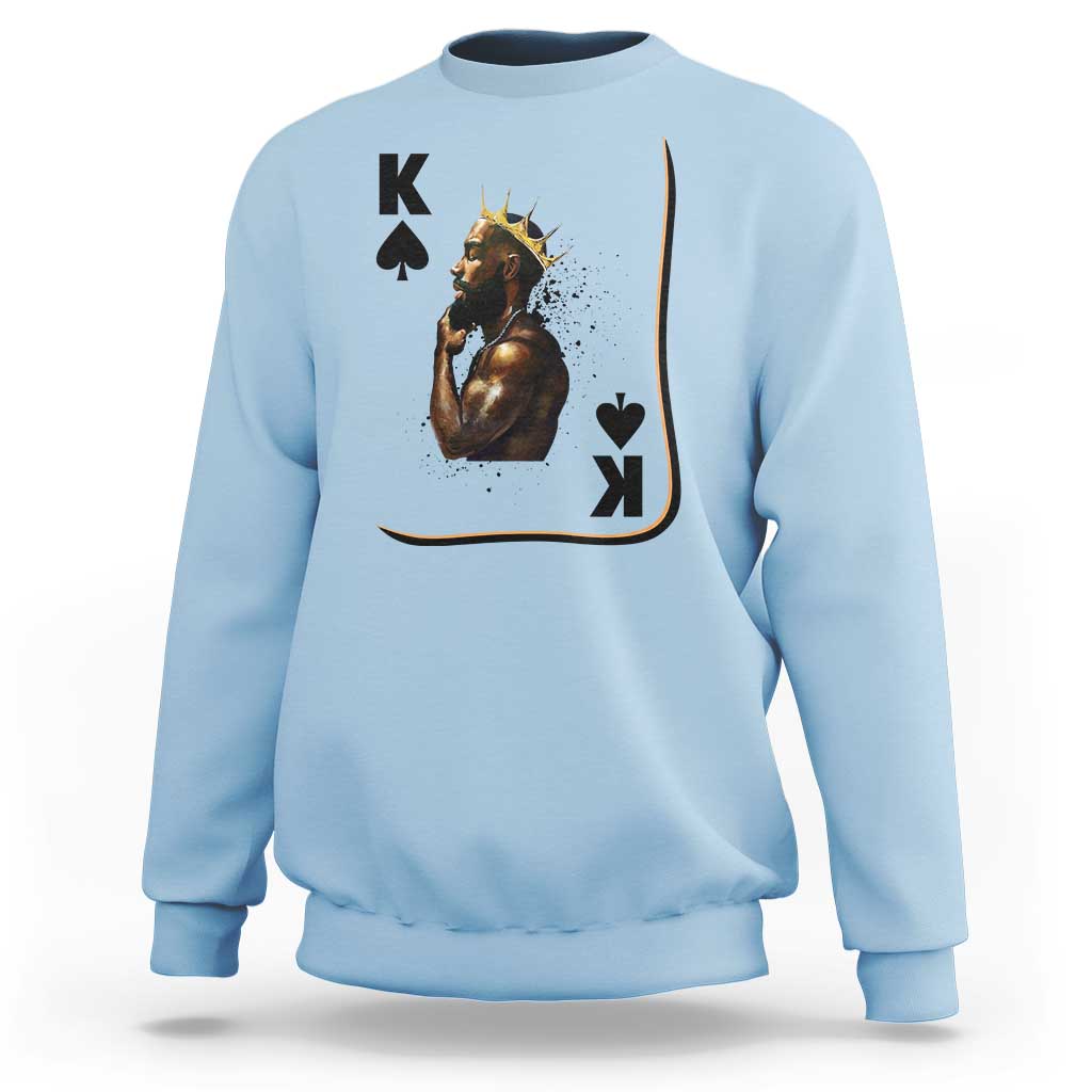 King Of Spades Black Man Sweatshirt African American Men Pride - Wonder Print Shop