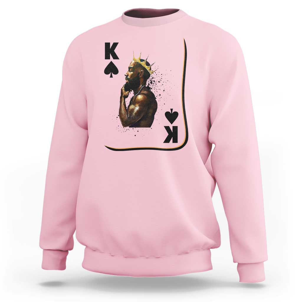 King Of Spades Black Man Sweatshirt African American Men Pride - Wonder Print Shop