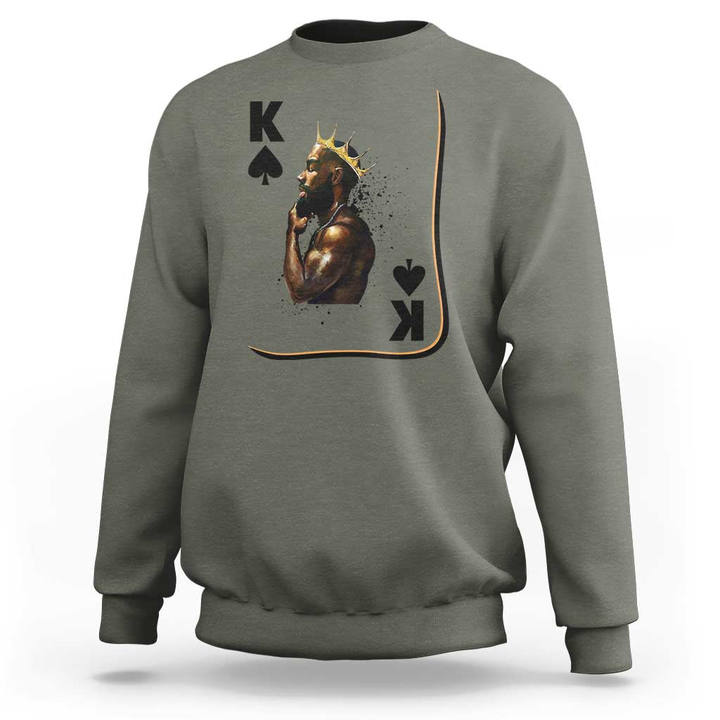 King Of Spades Black Man Sweatshirt African American Men Pride - Wonder Print Shop