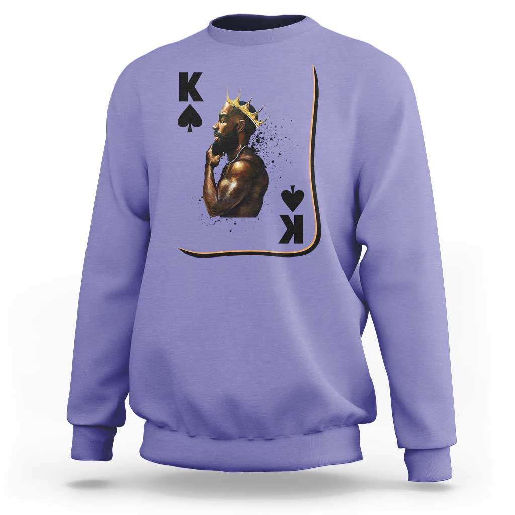 King Of Spades Black Man Sweatshirt African American Men Pride - Wonder Print Shop