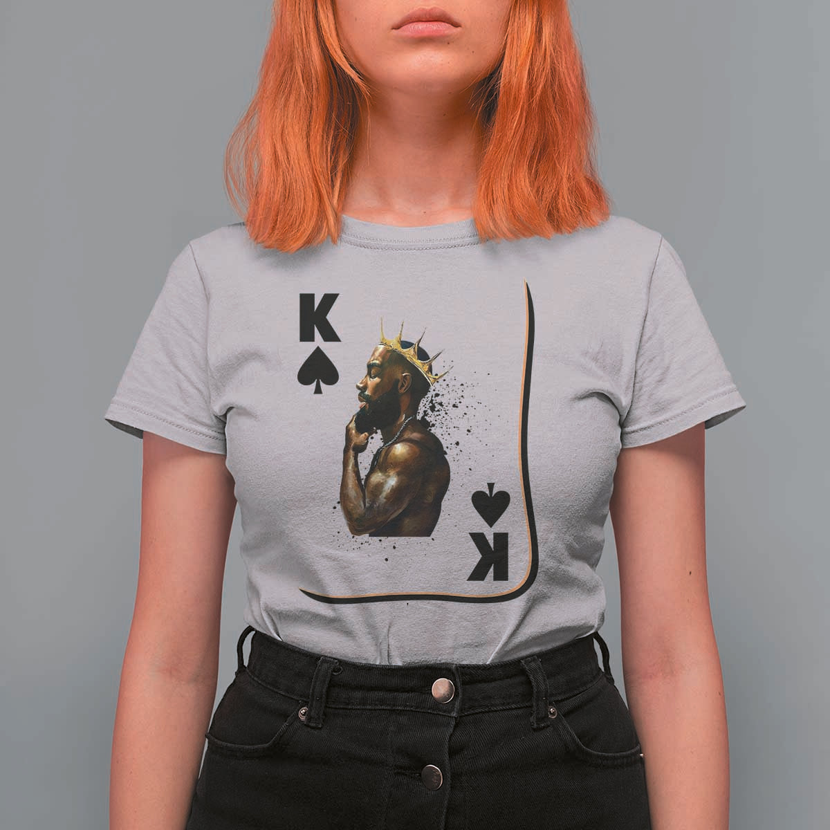 King Of Spades Black Man T Shirt For Women African American Men Pride - Wonder Print Shop