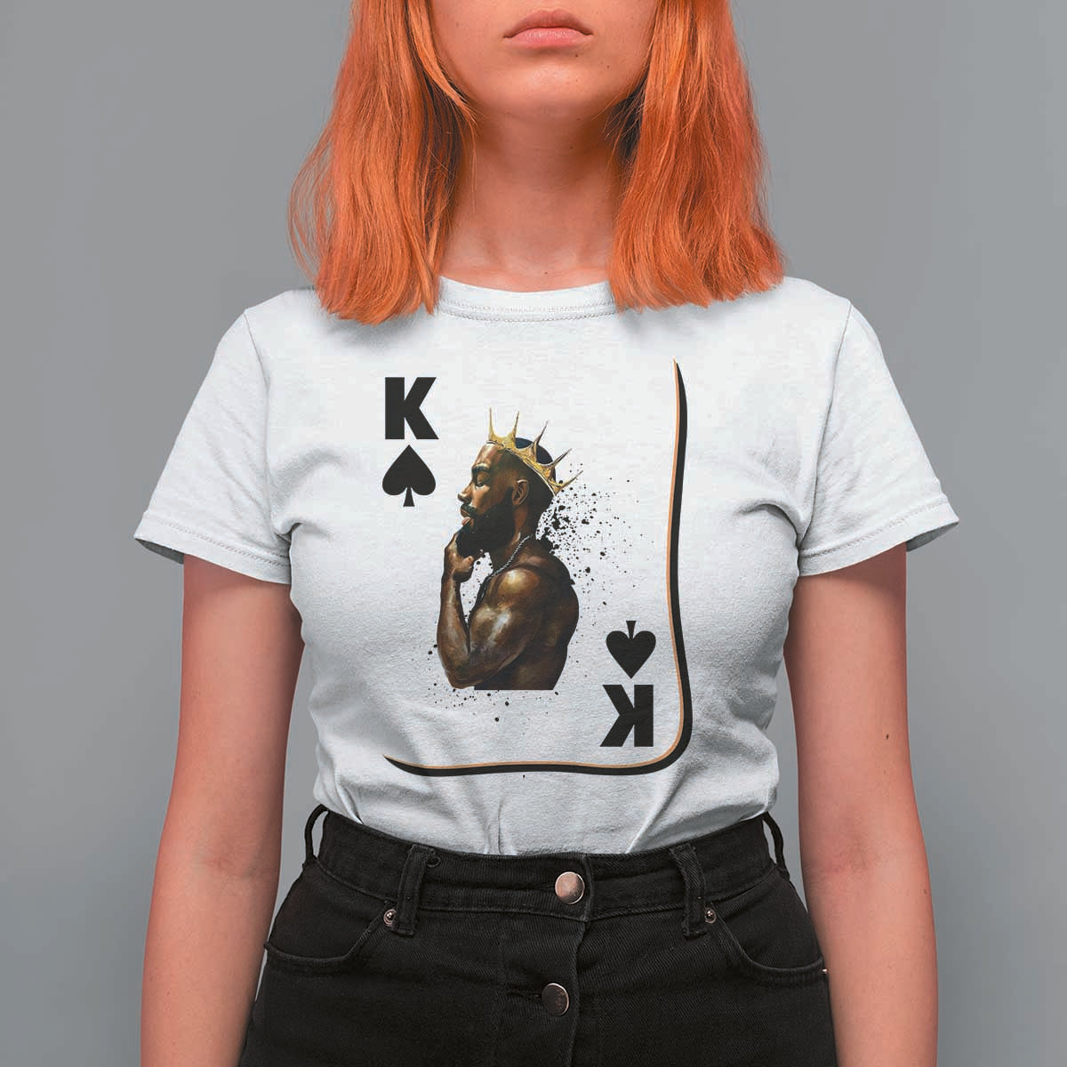 King Of Spades Black Man T Shirt For Women African American Men Pride - Wonder Print Shop