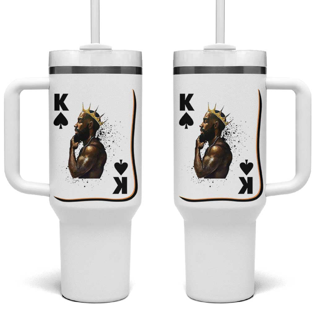 King Of Spades Black Man Tumbler With Handle African American Men Pride - Wonder Print Shop
