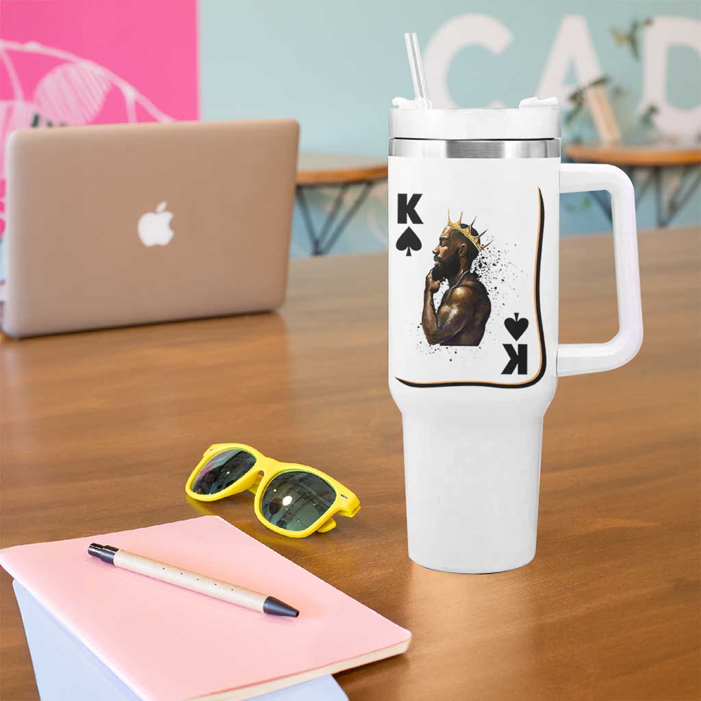 King Of Spades Black Man Tumbler With Handle African American Men Pride - Wonder Print Shop