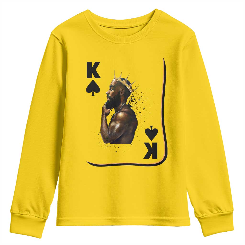 King Of Spades Black Man Youth Sweatshirt African American Men Pride - Wonder Print Shop