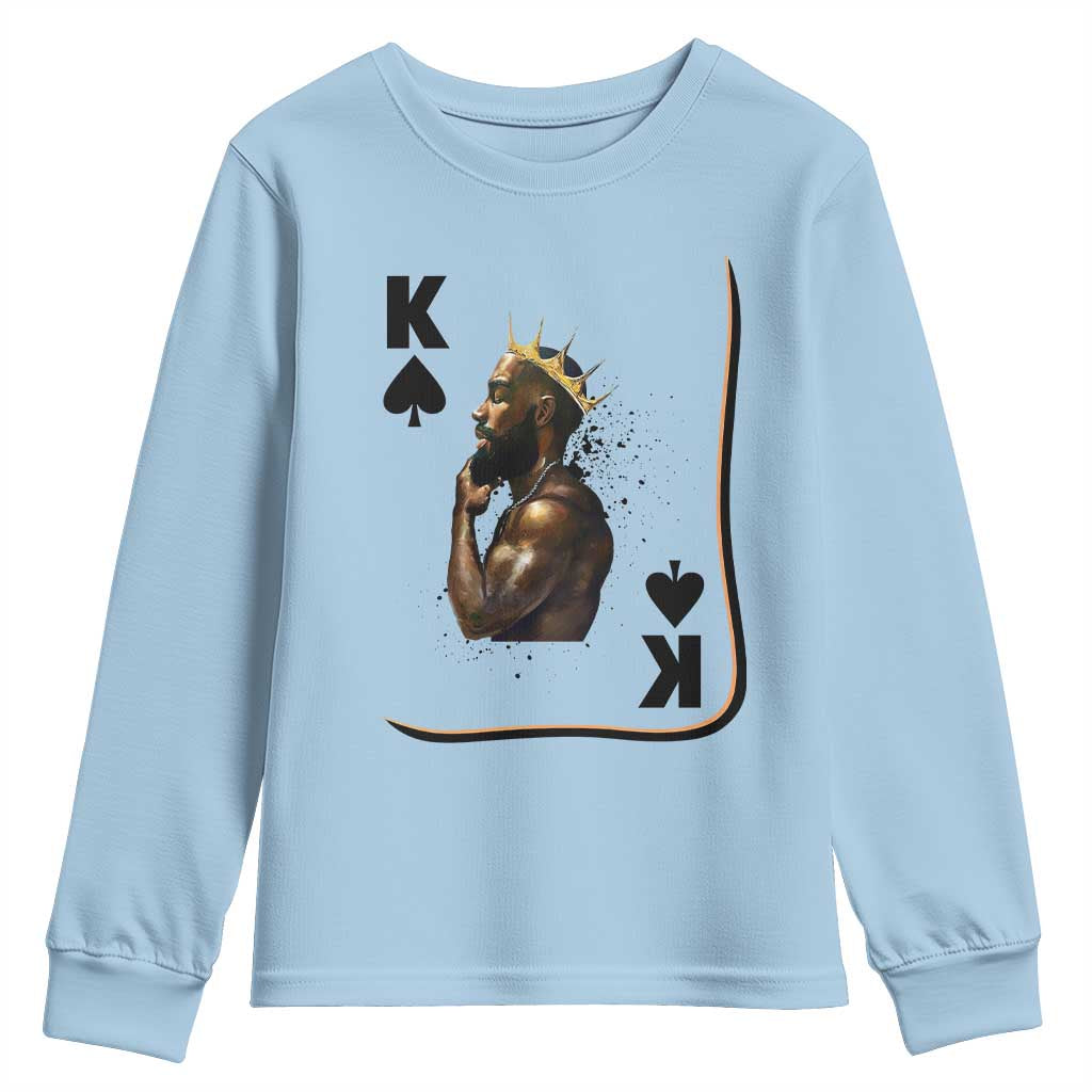 King Of Spades Black Man Youth Sweatshirt African American Men Pride - Wonder Print Shop