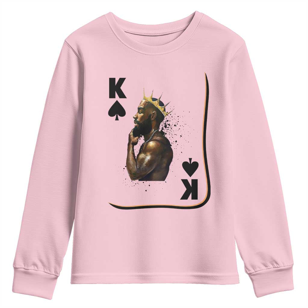 King Of Spades Black Man Youth Sweatshirt African American Men Pride - Wonder Print Shop