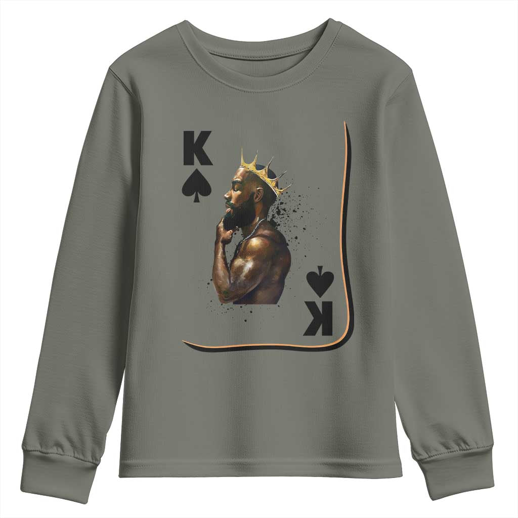 King Of Spades Black Man Youth Sweatshirt African American Men Pride - Wonder Print Shop