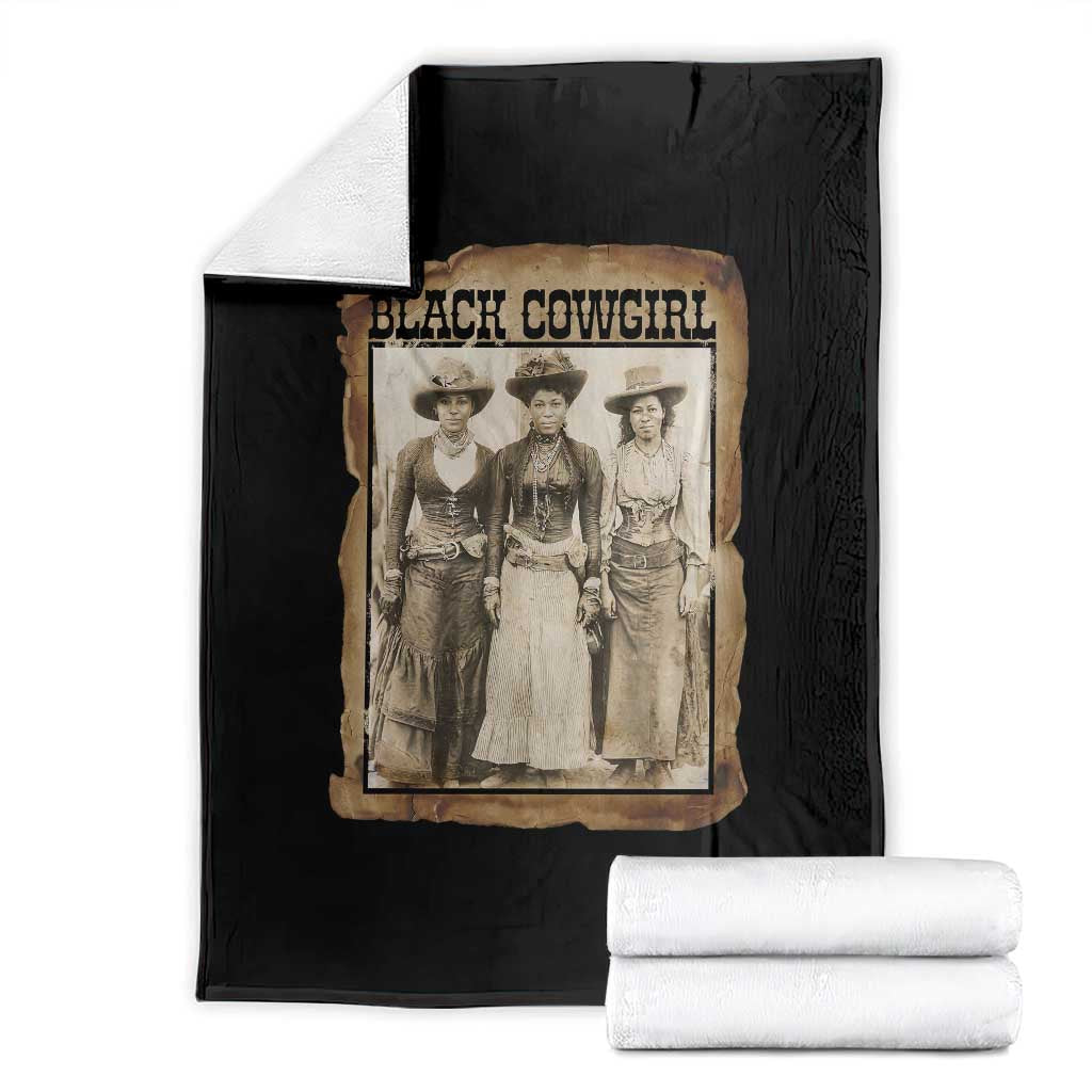 Black Cowgirl Pride Throw Blanket Western Black History Month Gift - Wonder Print Shop