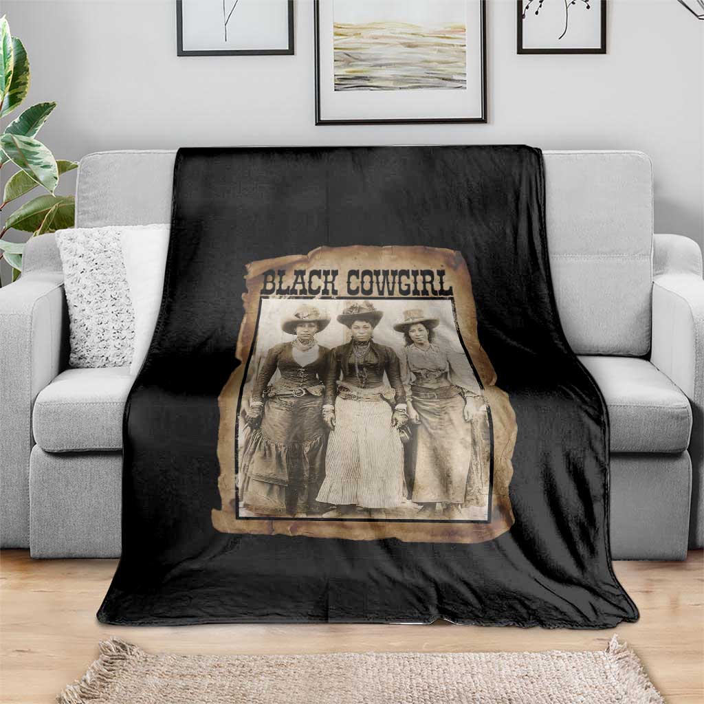 Black Cowgirl Pride Throw Blanket Western Black History Month Gift - Wonder Print Shop