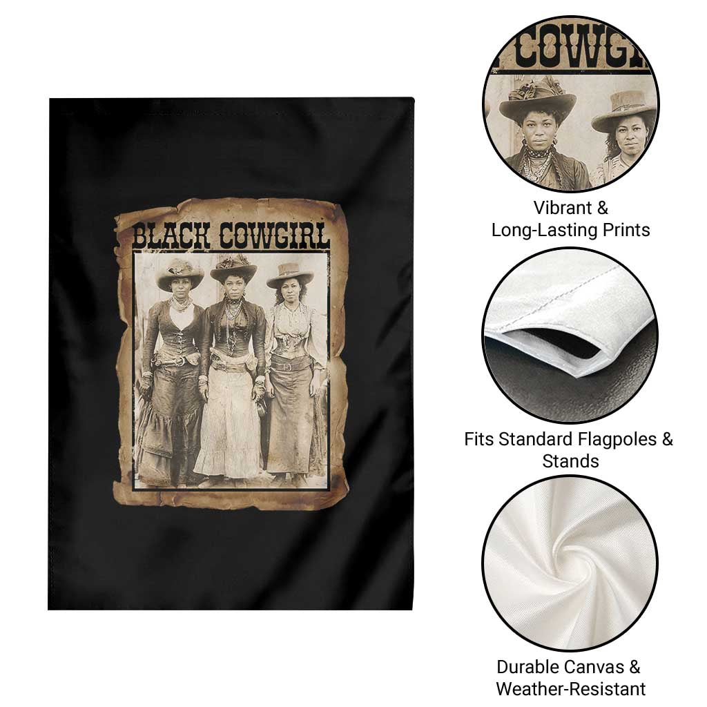 Black Cowgirl Pride Garden Flag Western Black History Month Gift - Wonder Print Shop