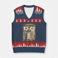 Black Cowgirl Pride V-Neck Knit Sweater Vest Western Black History Month Gift - Wonder Print Shop