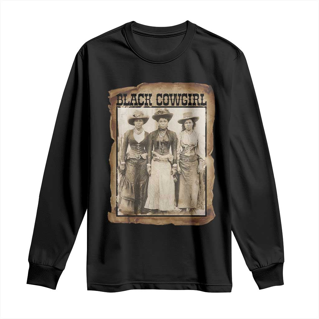 Black Cowgirl Pride Long Sleeve Shirt Western Black History Month Gift - Wonder Print Shop
