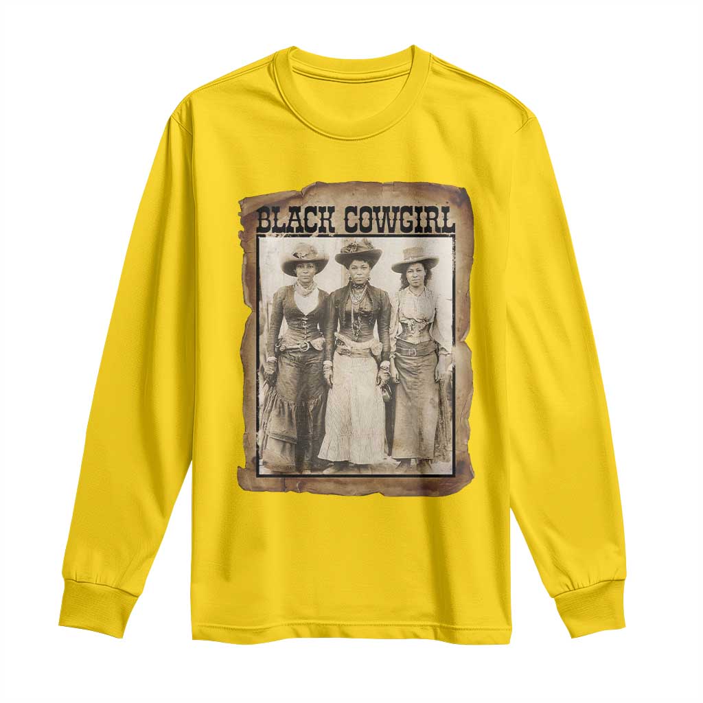 Black Cowgirl Pride Long Sleeve Shirt Western Black History Month Gift - Wonder Print Shop