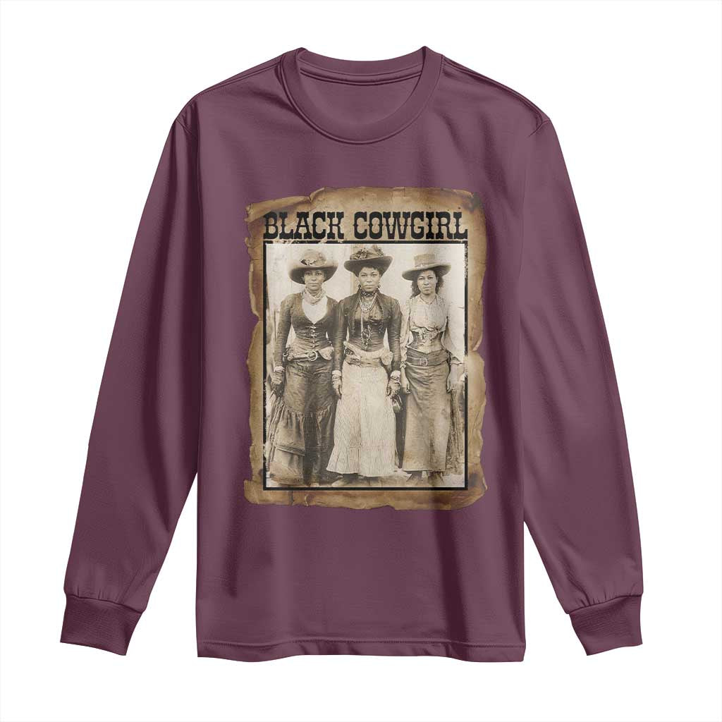 Black Cowgirl Pride Long Sleeve Shirt Western Black History Month Gift - Wonder Print Shop