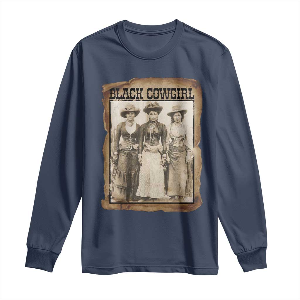 Black Cowgirl Pride Long Sleeve Shirt Western Black History Month Gift - Wonder Print Shop
