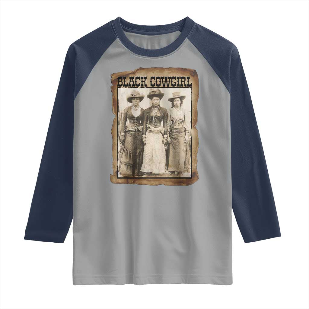 Black Cowgirl Pride Raglan Shirt Western Black History Month Gift - Wonder Print Shop