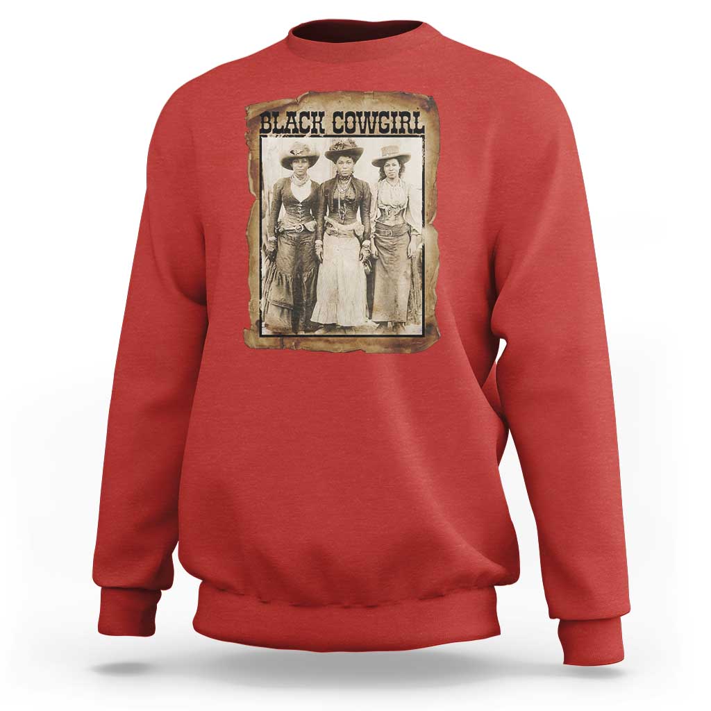Black Cowgirl Pride Sweatshirt Western Black History Month Gift - Wonder Print Shop