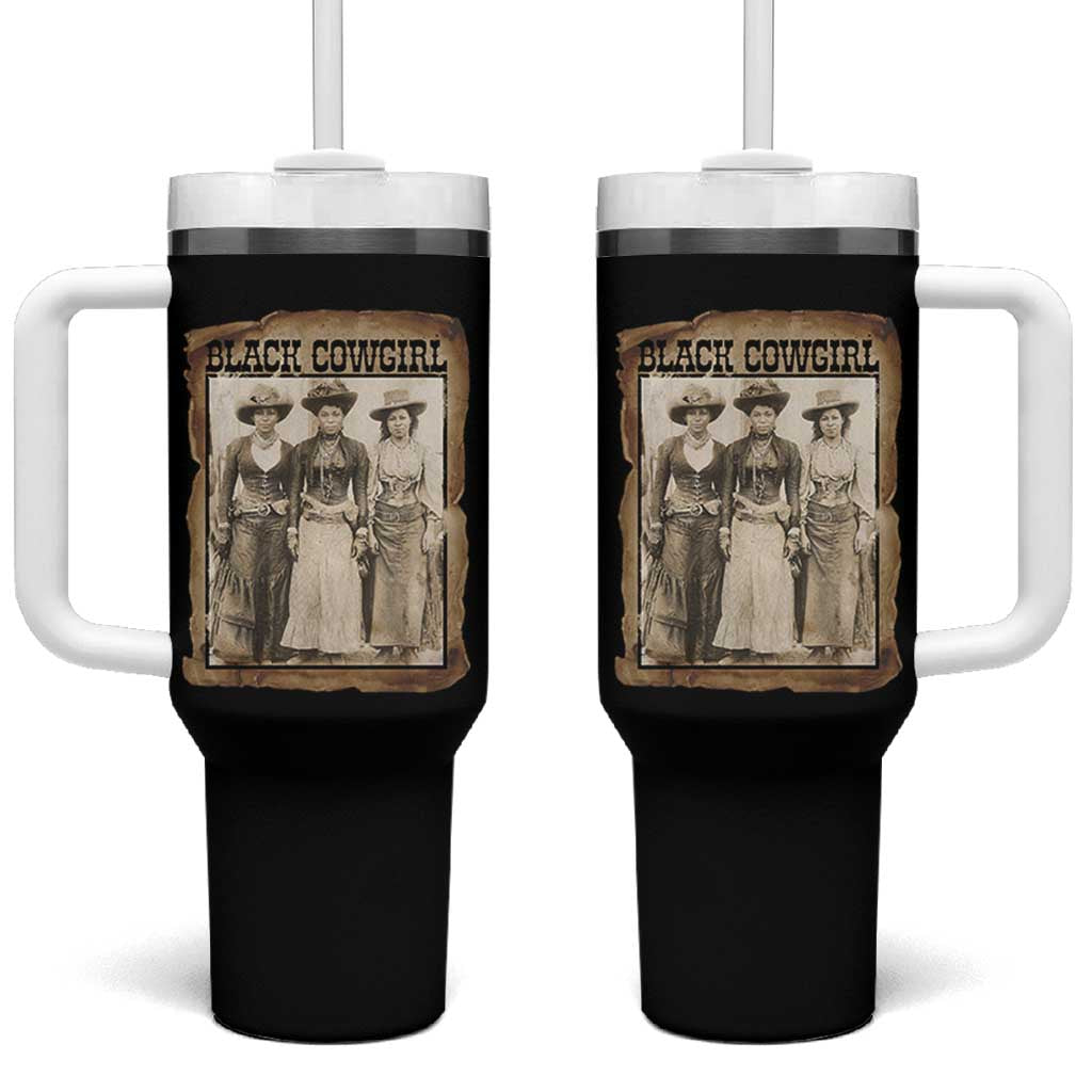 Black Cowgirl Pride Tumbler With Handle Western Black History Month Gift - Wonder Print Shop
