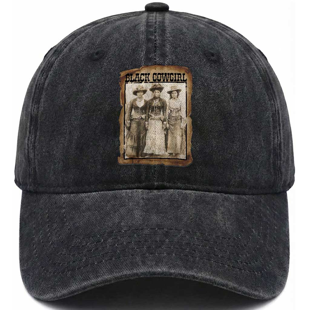 Black Cowgirl Pride Washed Cotton Baseball Cap Western Black History Month Gift