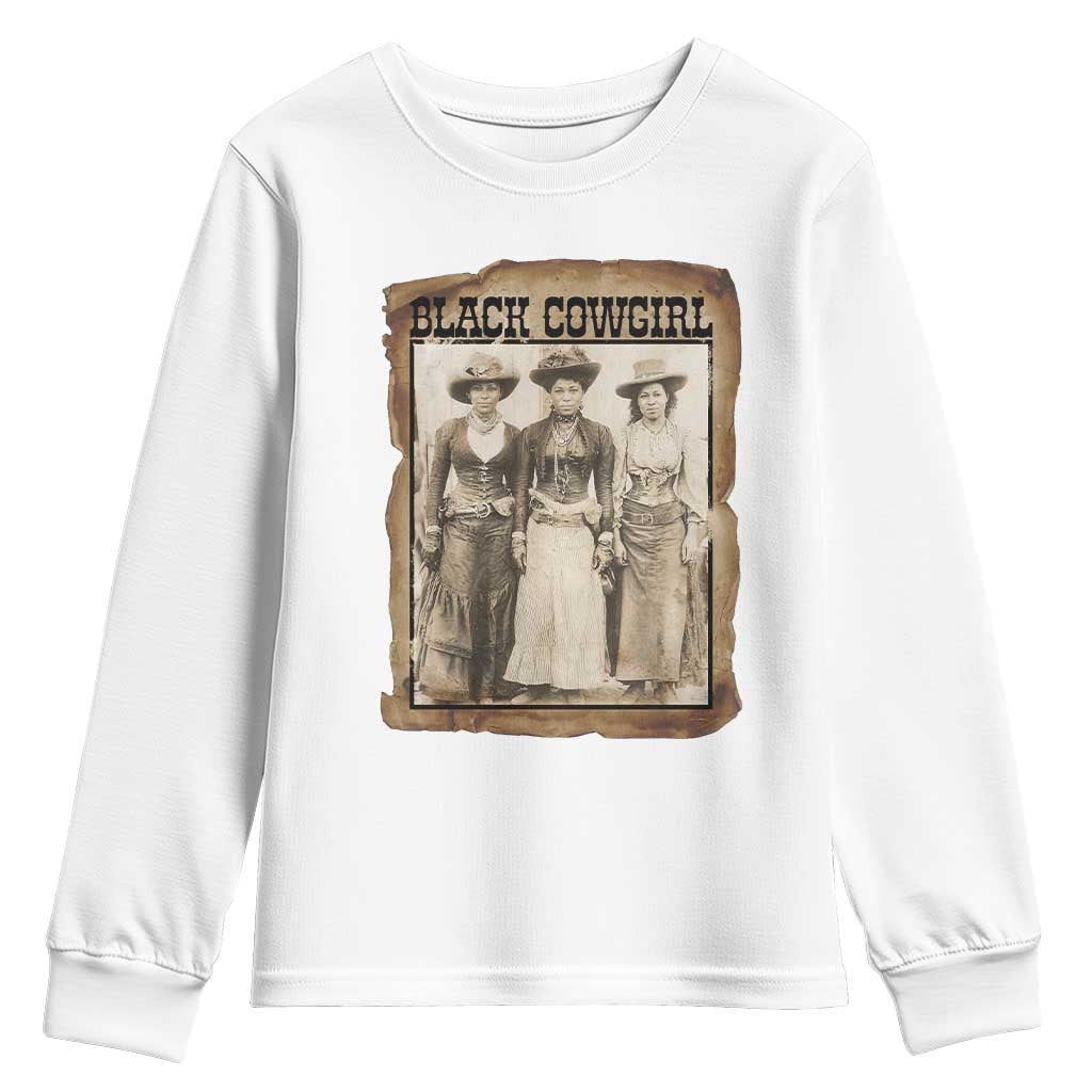 Black Cowgirl Pride Youth Sweatshirt Western Black History Month Gift - Wonder Print Shop