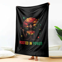 Melanin Queen Rooted In Power Throw Blanket African American Afro Tree Of Life - Wonder Print Shop