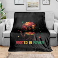Melanin Queen Rooted In Power Throw Blanket African American Afro Tree Of Life - Wonder Print Shop