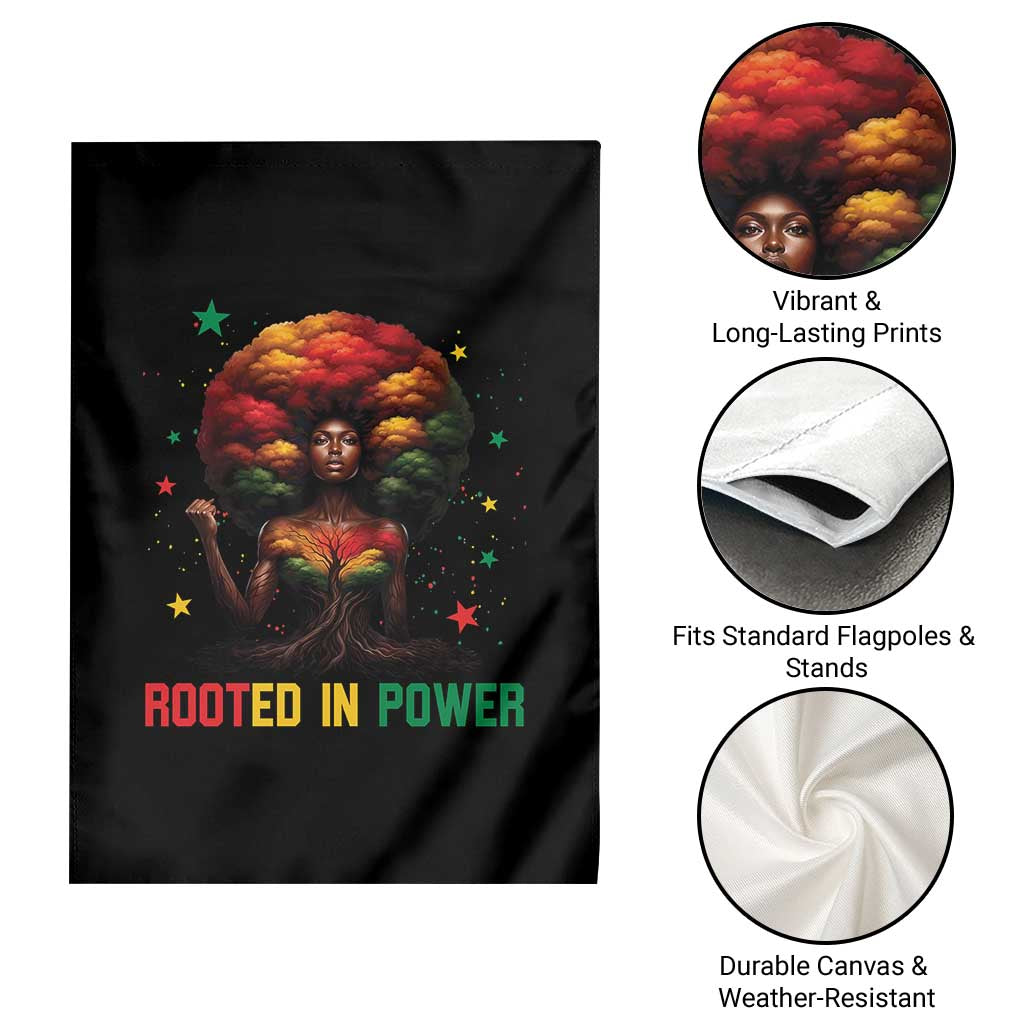 Melanin Queen Rooted In Power Garden Flag African American Afro Tree Of Life - Wonder Print Shop