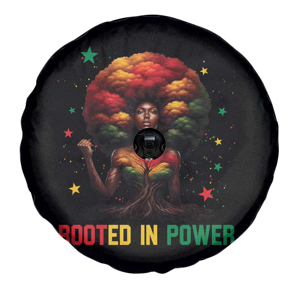 Melanin Queen Rooted In Power Spare Tire Cover African American Afro Tree Of Life - Wonder Print Shop
