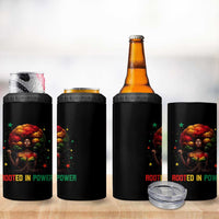 Melanin Queen Rooted In Power 4 in 1 Can Cooler Tumbler African American Afro Tree Of Life - Wonder Print Shop