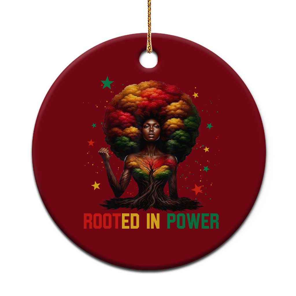 Melanin Queen Rooted In Power Ceramic Ornament African American Afro Tree Of Life - Wonder Print Shop
