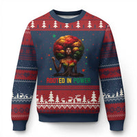 Melanin Queen Rooted In Power Ugly Christmas Sweater African American Afro Tree Of Life - Wonder Print Shop